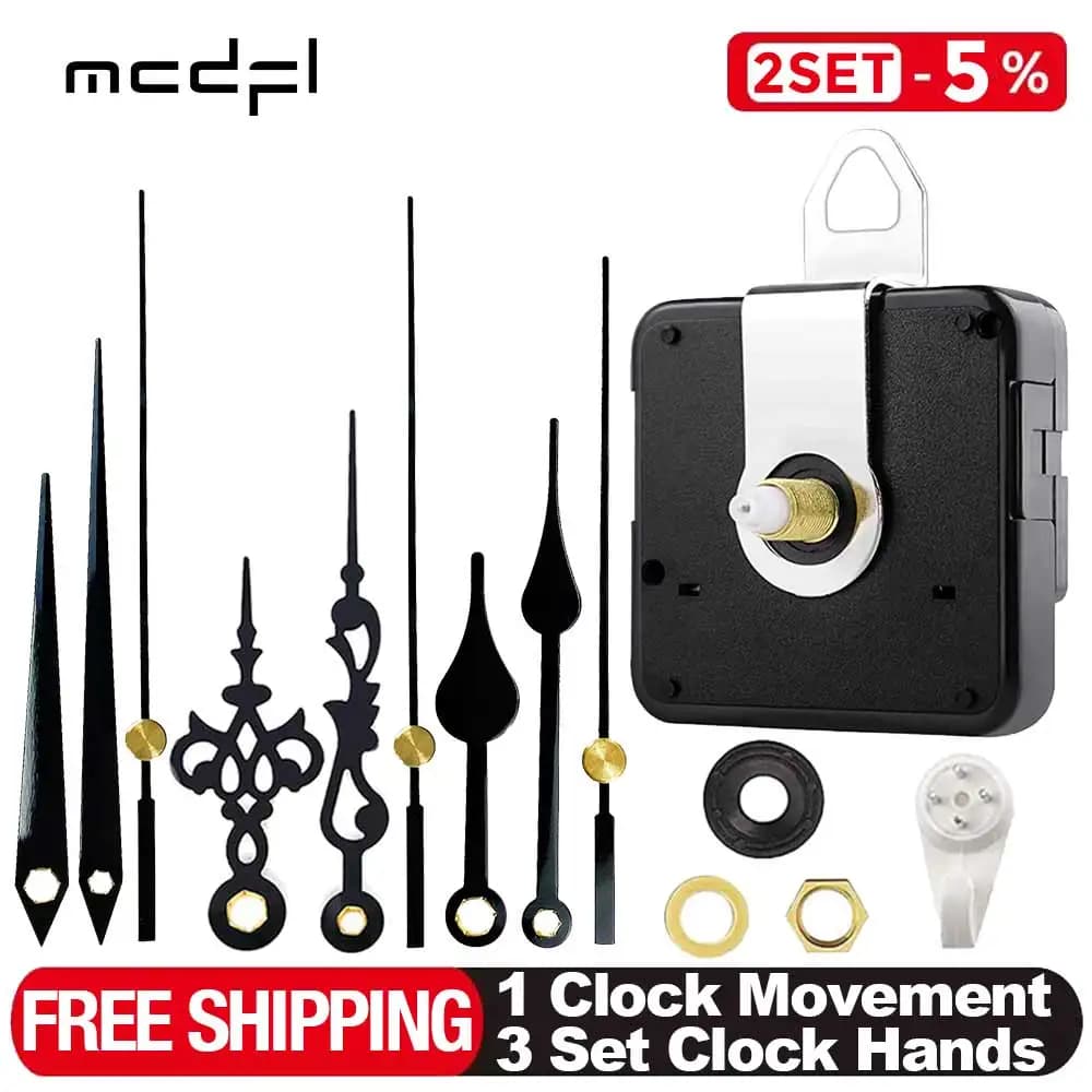 MCDFL Watch Mechanism Silent Quartz Movement Machine Wall Hands Set Pointer Mechanical Table Long Tree DIY Watches Repair Parts