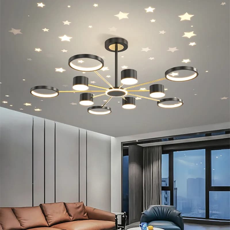 Modern stars chandelier Creative ring light LED Scandinavian light For Living Room girl room light Indoor Kids room chandelier