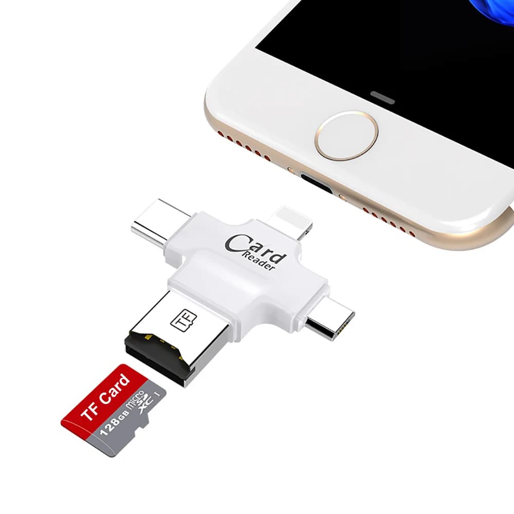 Lettore di schede Micro SD TF Adattatore per schede di memoria flash per Apple iPhone iPad Telefono Android Computer MacBook