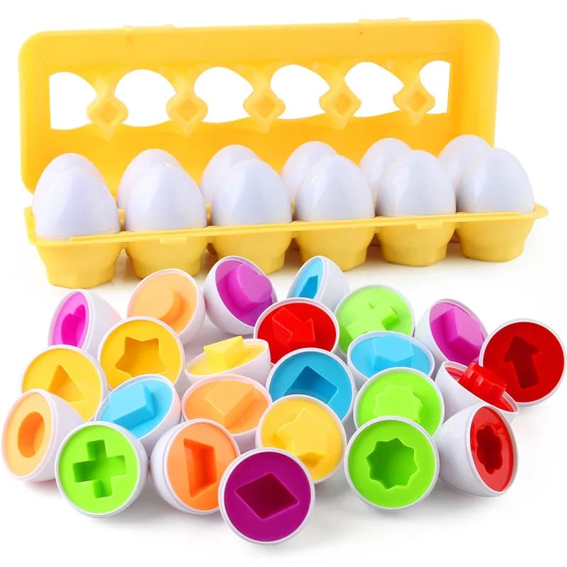 Giocattolo educativo per l'apprendimento del bambino Giochi giocattolo per uova intelligenti Forma abbinata Selezionatori Giocattoli Uova Montessori Giocattoli per bambini Bambini 2 3 4 anni