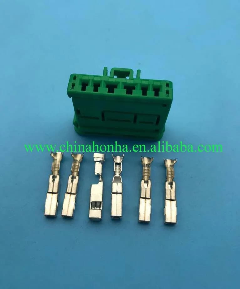 6 pin green female automatic electronic housing plug 2,8/1.5 mm, car cab connector 98821106X