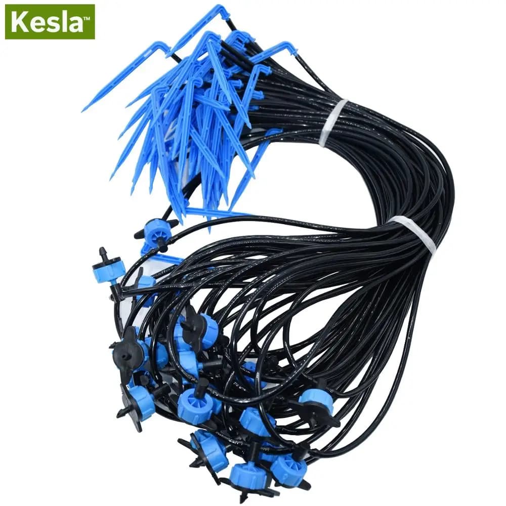 Kit di emettitori di irrigazione a goccia 8L a 2 vie da 50 pezzi Micro sistema di irrigazione gocciolamento freccia gocciolatore kit di irrigazione con emettitori di compensazione
