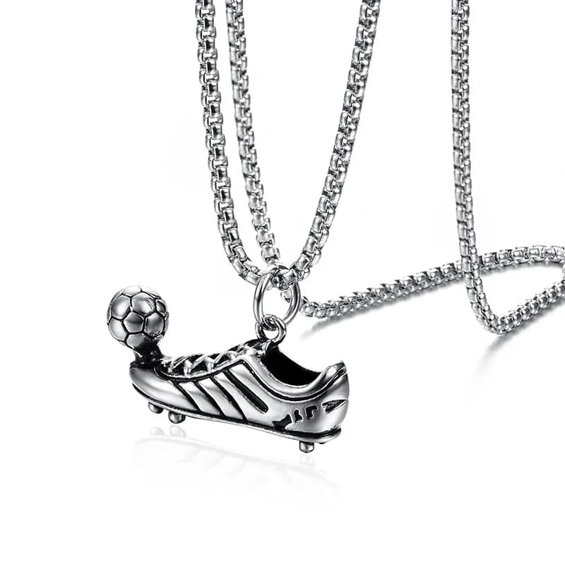 Wukaka Punk scarpa da calcio Collana con ciondolo Catena per ragazzo Pendenti Hip hop Collana da uomo Gioielli da uomo