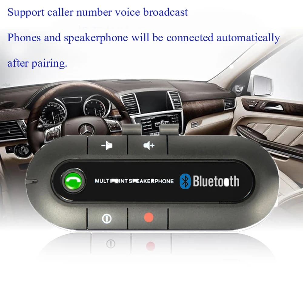 Vendita CALDA Kit vivavoce per auto senza fili Bluetooth 4.1 Visiera parasole Altoparlante Bluetooth Vivavoce Lettore musicale MP3 Caricatore per auto