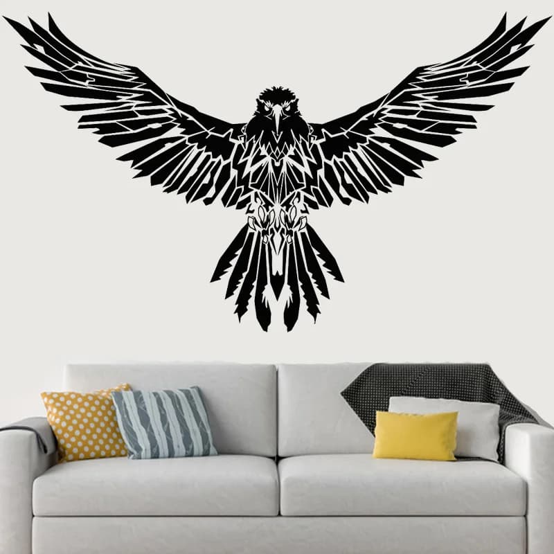 Corvo nero Autoadesivo Della Parete Aquila Ali Del Vinile Decalcomanie Freddo Gothick Decorazione Soggiorno Camera Da Letto Murale Complementi Arredo Casa animale Zampa O198