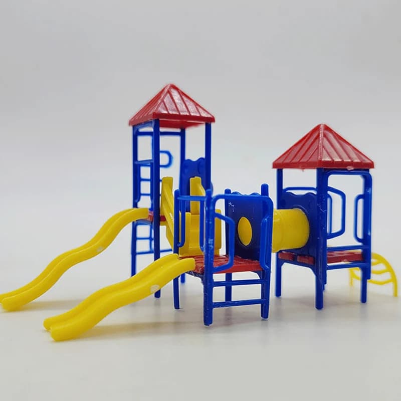 1:87 Ho modello di scivolo per bambini per parco giochi per la scuola materna parco giochi con scivoli Set modello sabbia architettura Layout edificio