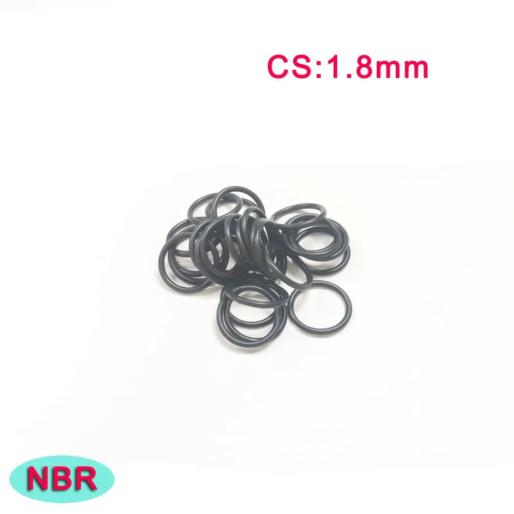 10PCS NBR Seal Rings Thickness/CS 1.8mm Strip Nitrile Butadiene Rubber O-Ring Gasket Replacement Washer Oil Resistance Auto