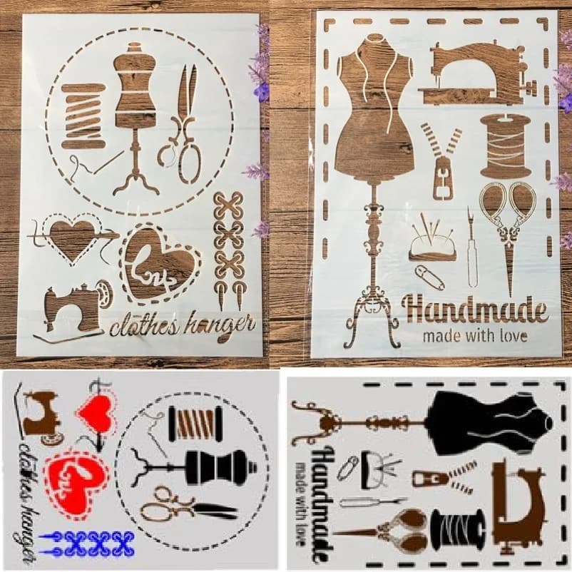 2 pz/lotto A4 forbici per macchine da cucire fai da te stencil stratificazione pittura Scrapbooking timbratura goffratura Album modello di carta
