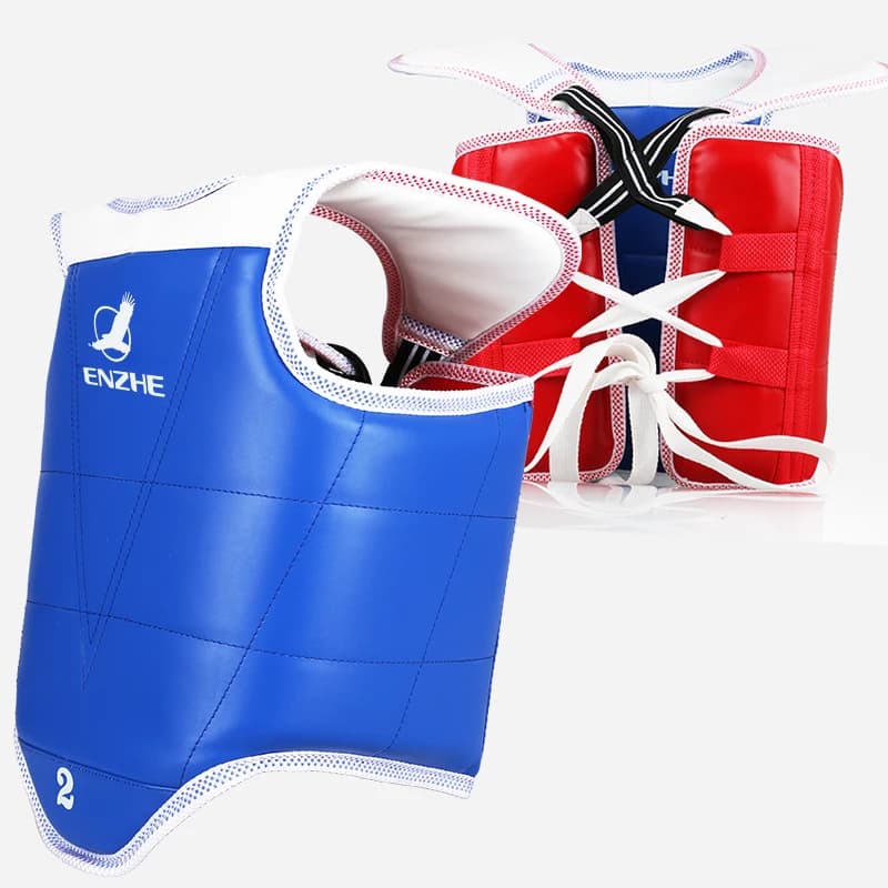 WTF approva Taekwondo Chest Guard Kids Adult Red Blue protezioni reversibili per Karate Back supporter TKD Armor Double face Wear