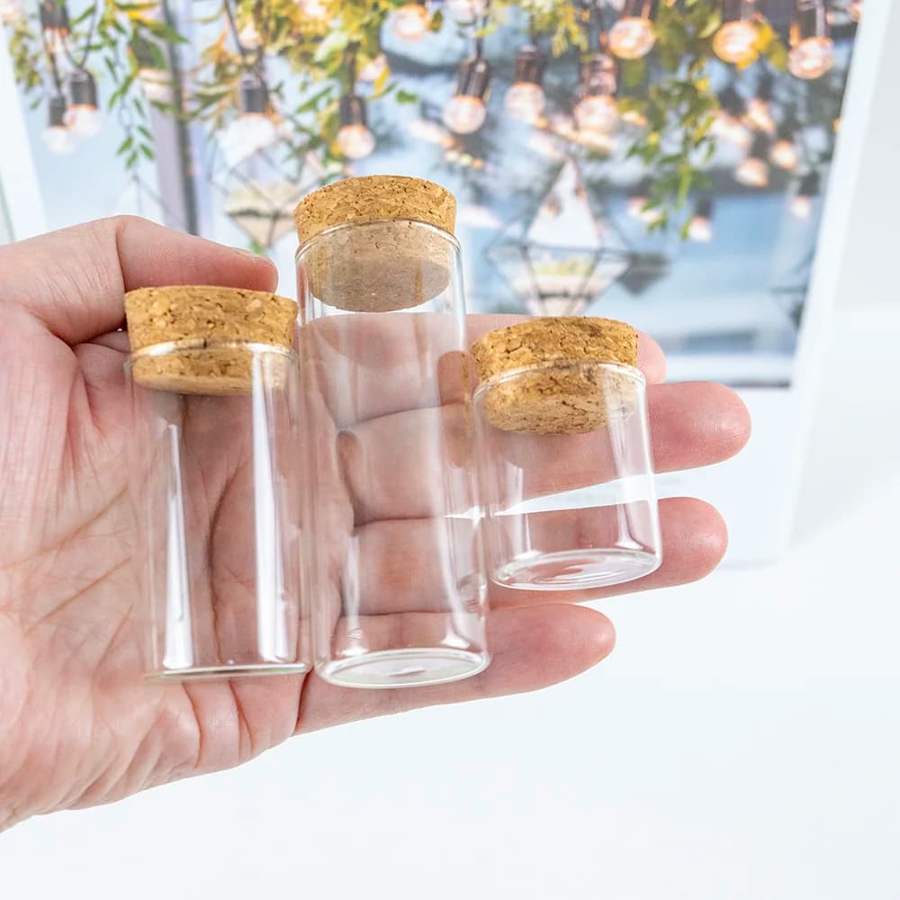 Bottiglie di vetro da 10ml 15ml 25ml con vasetti vuoti di sughero contenitori per fiale per la decorazione 12 pezzi