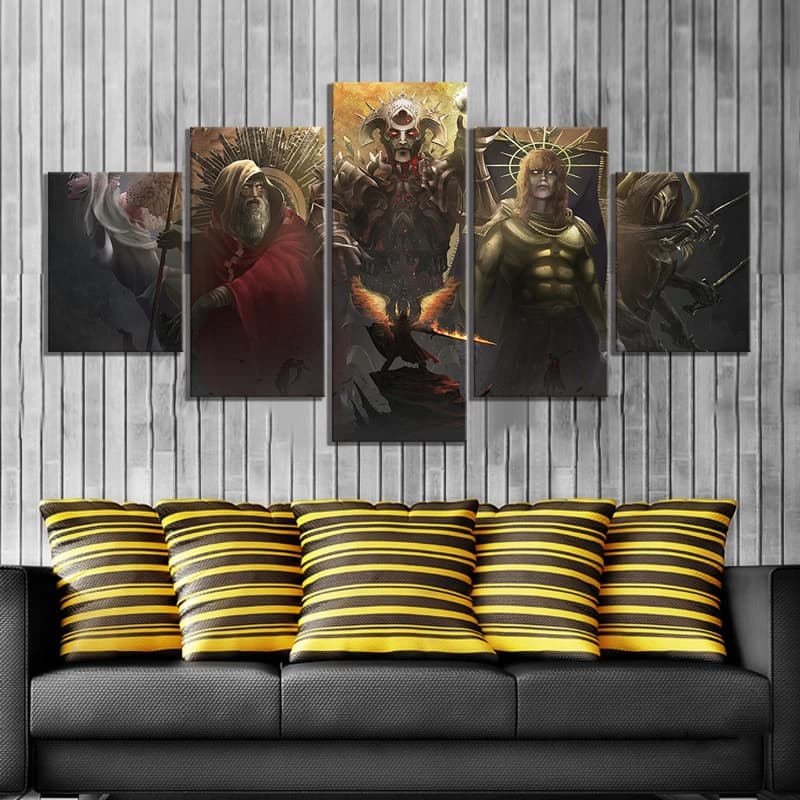 No Framed Canvas 5Pcs Path of esilium Games For Living Room Wall Art poster prints painted pictures home decorations