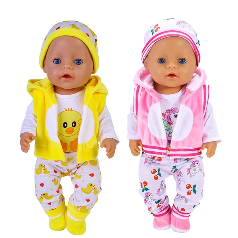 Vestiti per bambole da 17 pollici Vestito caldo per bambole da 43 cm con cappello e calzini per il nuovo vestito per bambole nate Forniture per personalizzazione di bambole di moda