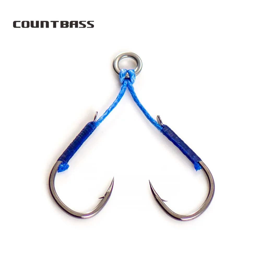 COUNTBASS 10 pz Casting Metal Jigs Assist Hooks con Linea PE per qualsiasi Jigging Esche Ami Terminali Accessori per la Pesca