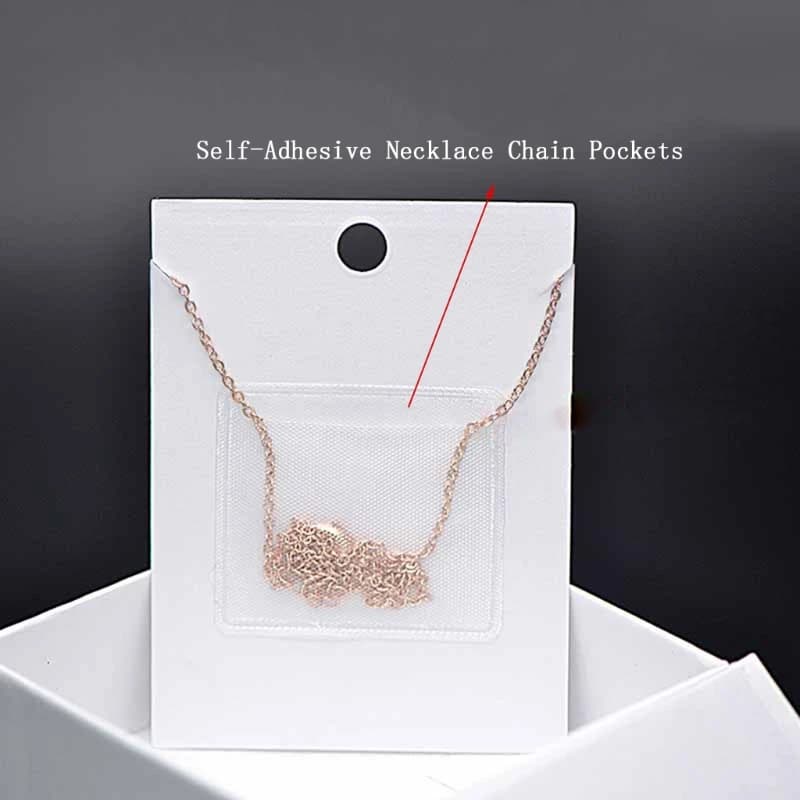 100 Pcs tasche autoadesive per catene per collana porta etichette in plastica maniche trasparenti per forniture di gioielli a catena allentata