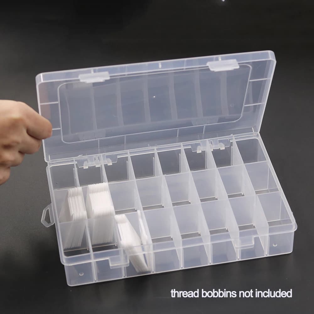 Scatola di immagazzinaggio del filo interdentale del ricamo di plastica trasparente bobine del filo interdentale organizzatore di immagazzinaggio strumenti di cucito del punto croce di DIY