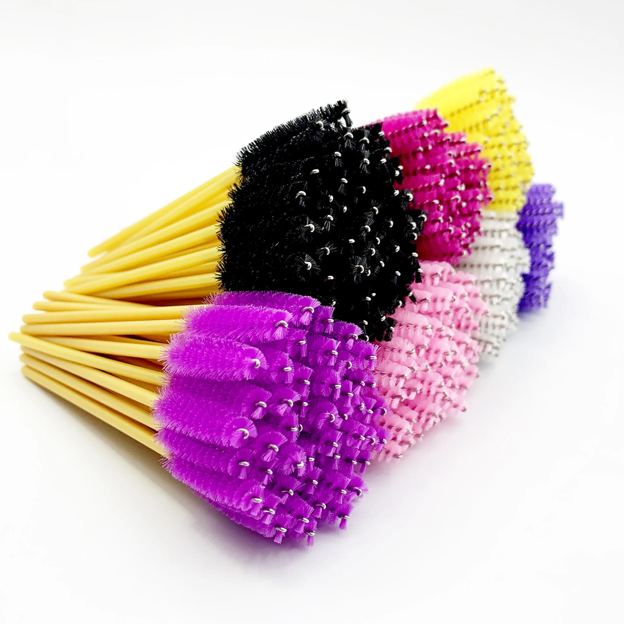 50pcs cosmetic brush for eyelashes brush for disposable eyebrows Mascara sticks applicator makeup brushes with extension diamond eyelashes