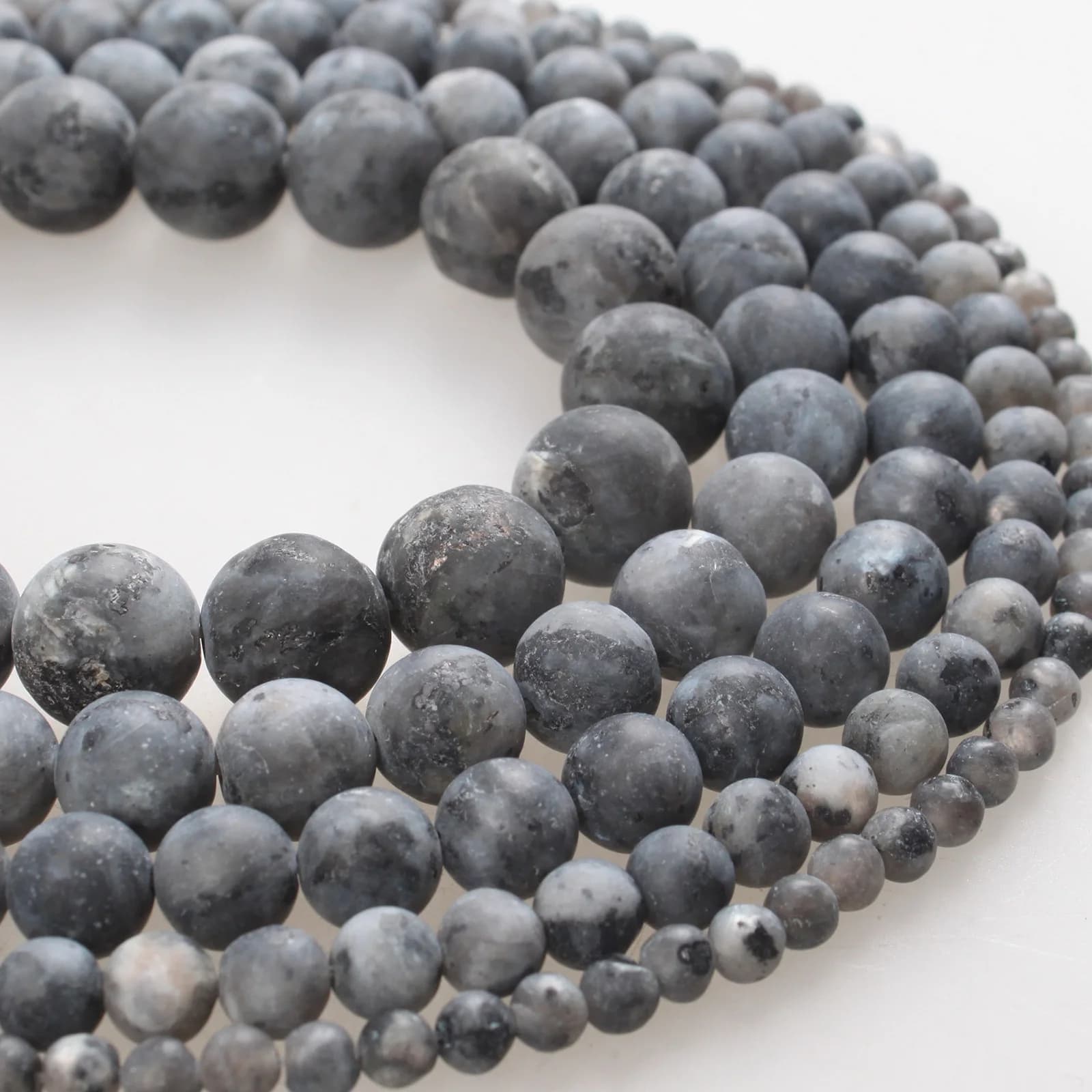 Perline di pietra naturale Nero opaco Labradorite Perline sparse rotonde satinate 4 6 8 1012mm Per braccialetti fai da te Collana Creazione di gioielli