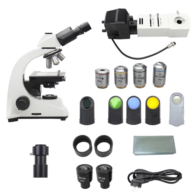 Microscopio metallografico trinoculare HD Oculare USB da 5 MP Chip LCD minerale in metallo Luce riflettente Stereo biologico 2 usi