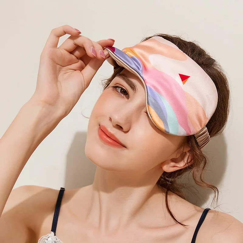 Real Silk Eyemask Shade Patch, Comfortable, 19Momme Mulberry Silk, Sleep Eye Cover, Blindfolds Night Eyeshade