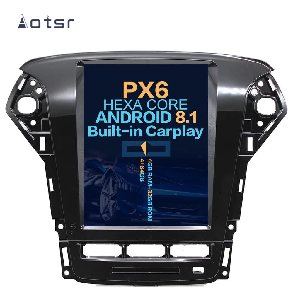 Aotsr 10.4“ Vertical screen Android 13 Car DVD Multimedia player GPS Navigation For Ford Mondeo/Fusion MK4 2007- 2012 carplay