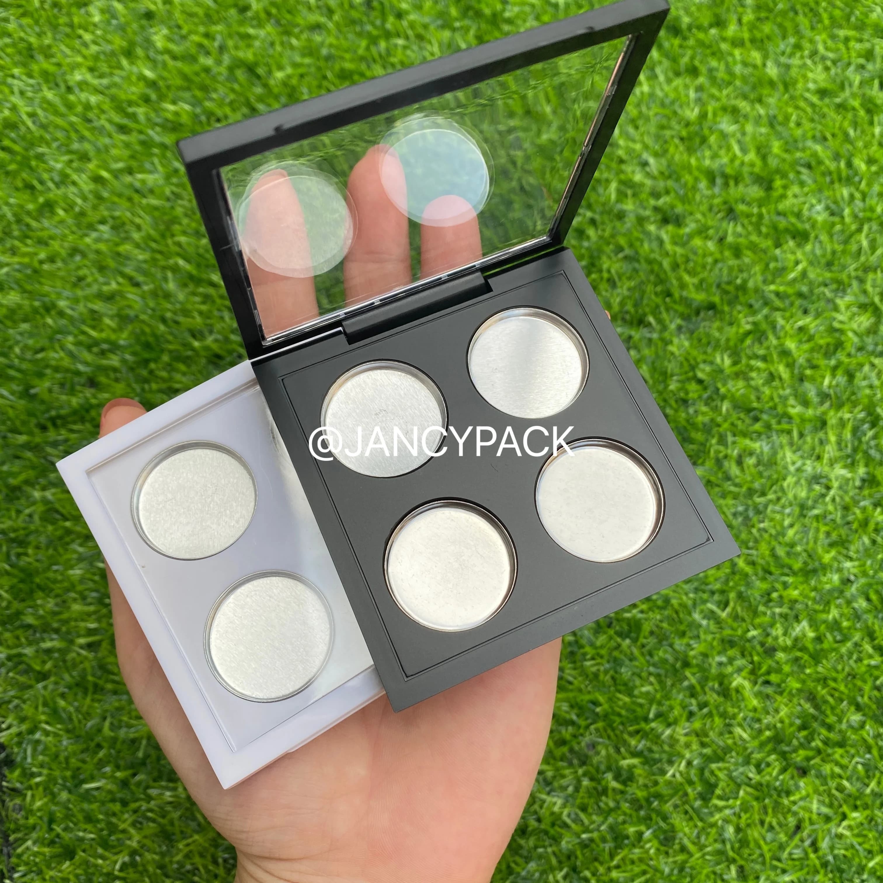 Black White 4 Grills Umbrella Make from You Magnetic Palette Case for Eyes Fad Case in Powder Make from You Box Make from You