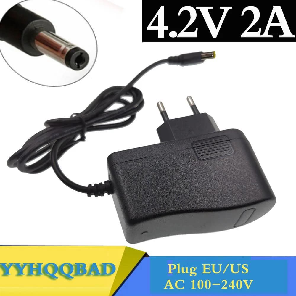 Caricabatterie al litio 4.2V 2A 18650 Batteria 1S 18650 Caricatore da muro portatile DC 5.5 * 2.1 MM