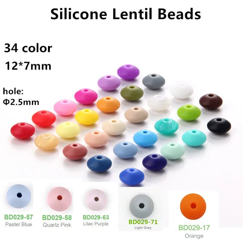 Chengkai 50 Pcs 12*7 Millimetri Bpa Libero Silicone Lenticchia Massaggiagengive Perline Fai da Te Bambino Ciuccio Abaco Chewing Gioielli Giocattolo regalo Accessori
