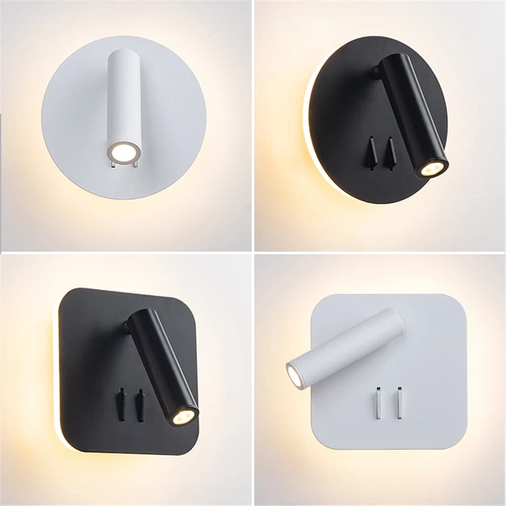 Lampada da parete girevole con interruttore Lampada da lettura Camera da letto Soggiorno Lampada da parete Lampada da scrivania Apparecchio di illuminazione