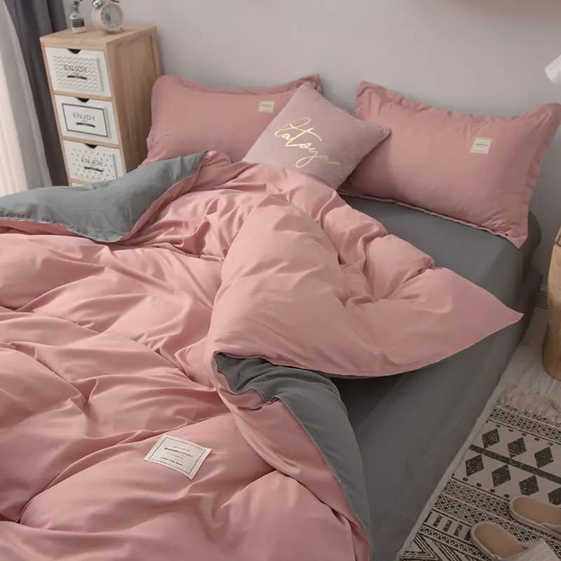 Set biancheria da letto nordico lenzuola piatte semplici copripiumino copripiumino federa biancheria da letto per singoli tessuti per la casa solidi Full Size