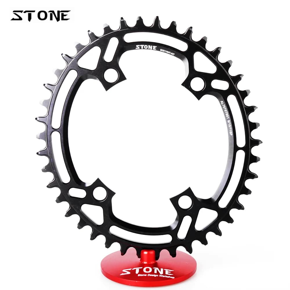 Corona singola ovale in pietra BCD 110mm BCD110 4 bracci per bici da strada APEX bici pieghevole stretto anello a catena larga parte ruota dentata