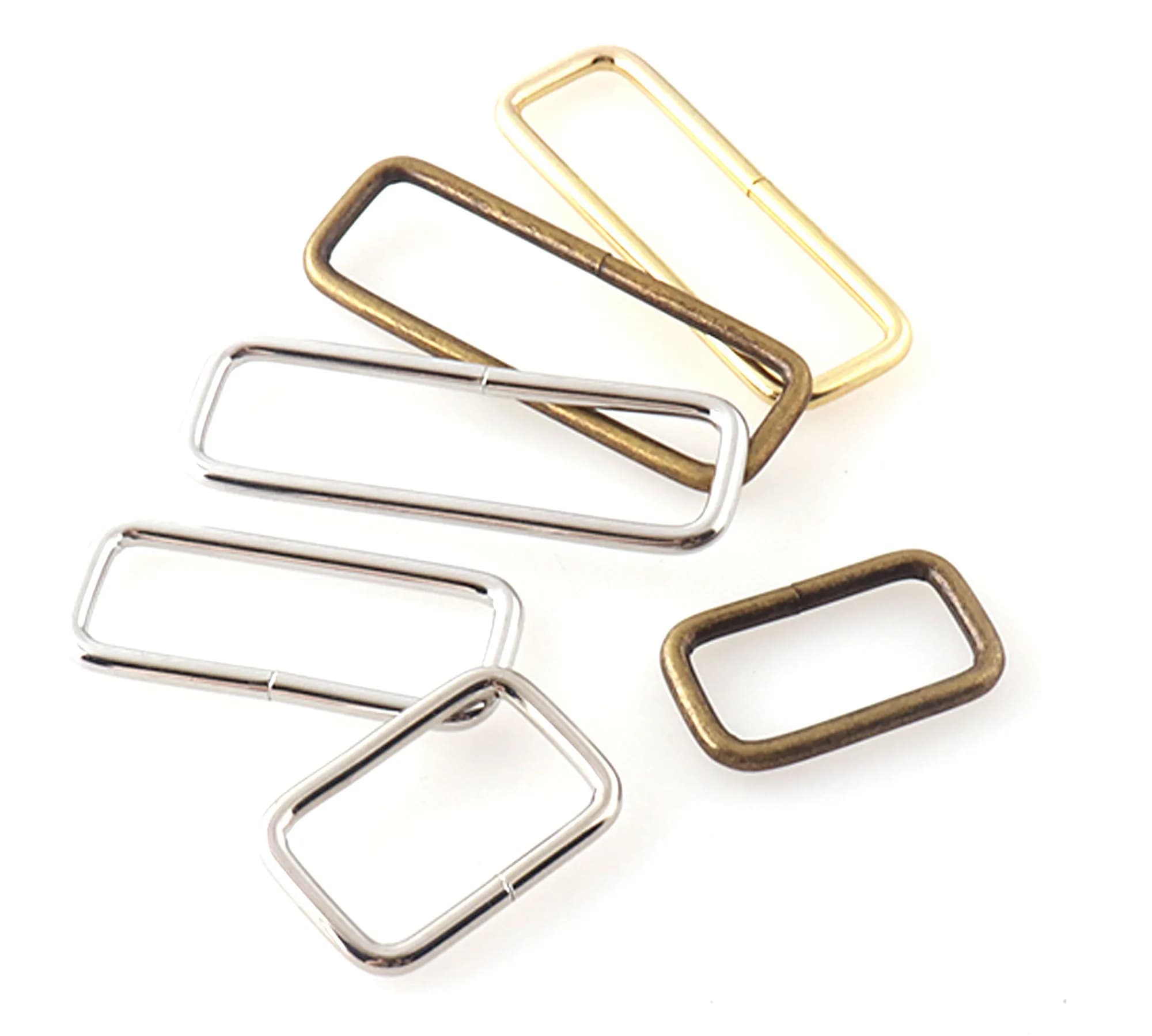 25mm 38mm 50mm anelli rettangolari fibbia oro argento ottone tracolla per cinturino borse da cintura accessori fai da te 6-10 pz