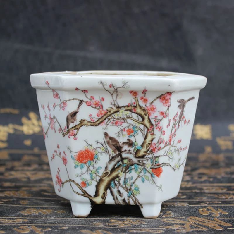 Chinese old porcelain flowerpots of plant small flowerpot Home decoration