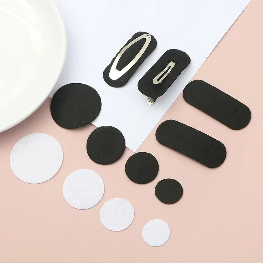 10pcs Non-woven Cotton Fabric Black Round Small Pieces Of Pattern Package Sewing Pet Doll Scrapbook Stickers Handmade Crafts