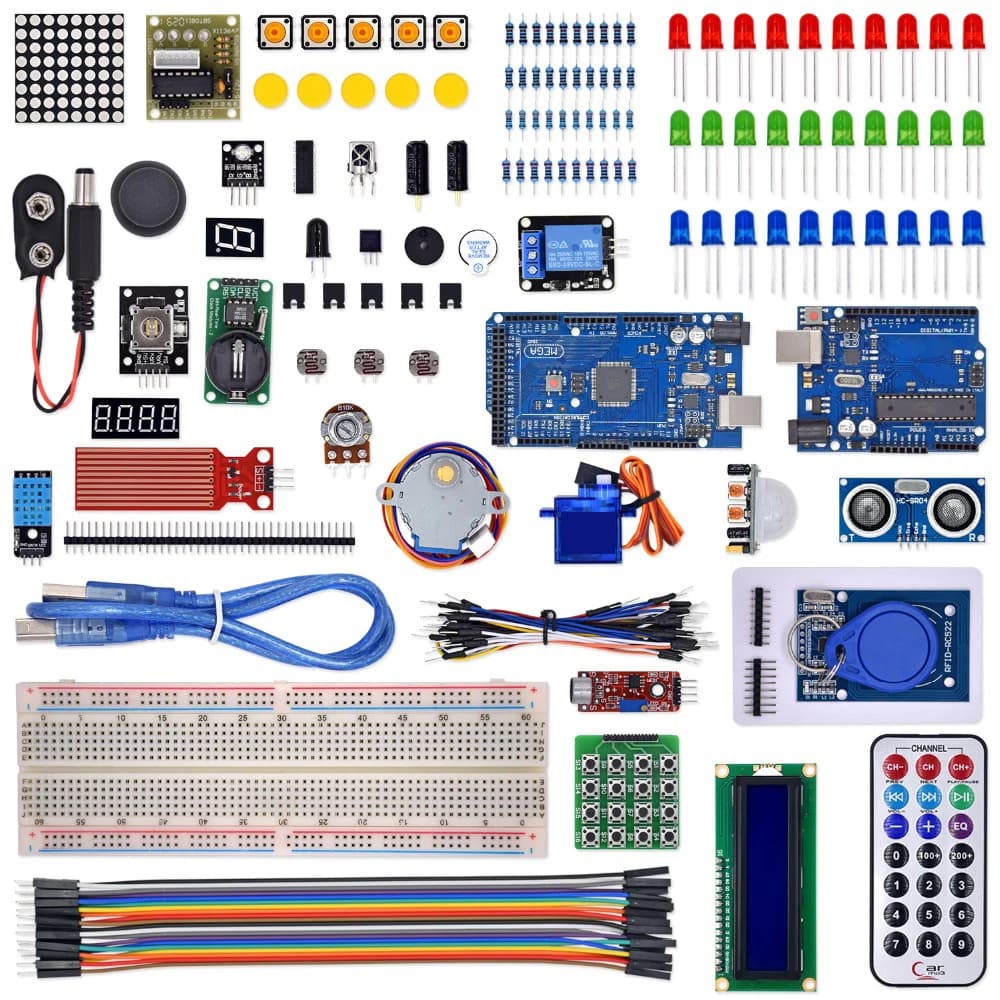 R3 arduino kit with mega line 2560 / lcd1602 / hc-sr04 /dupont in plastic box