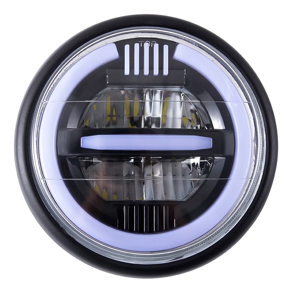 Faro universale per moto DRL H4 Faro per moto Led rotondo fascio alto/basso per Honda Yamaha Suzuki Victory Kawasaki