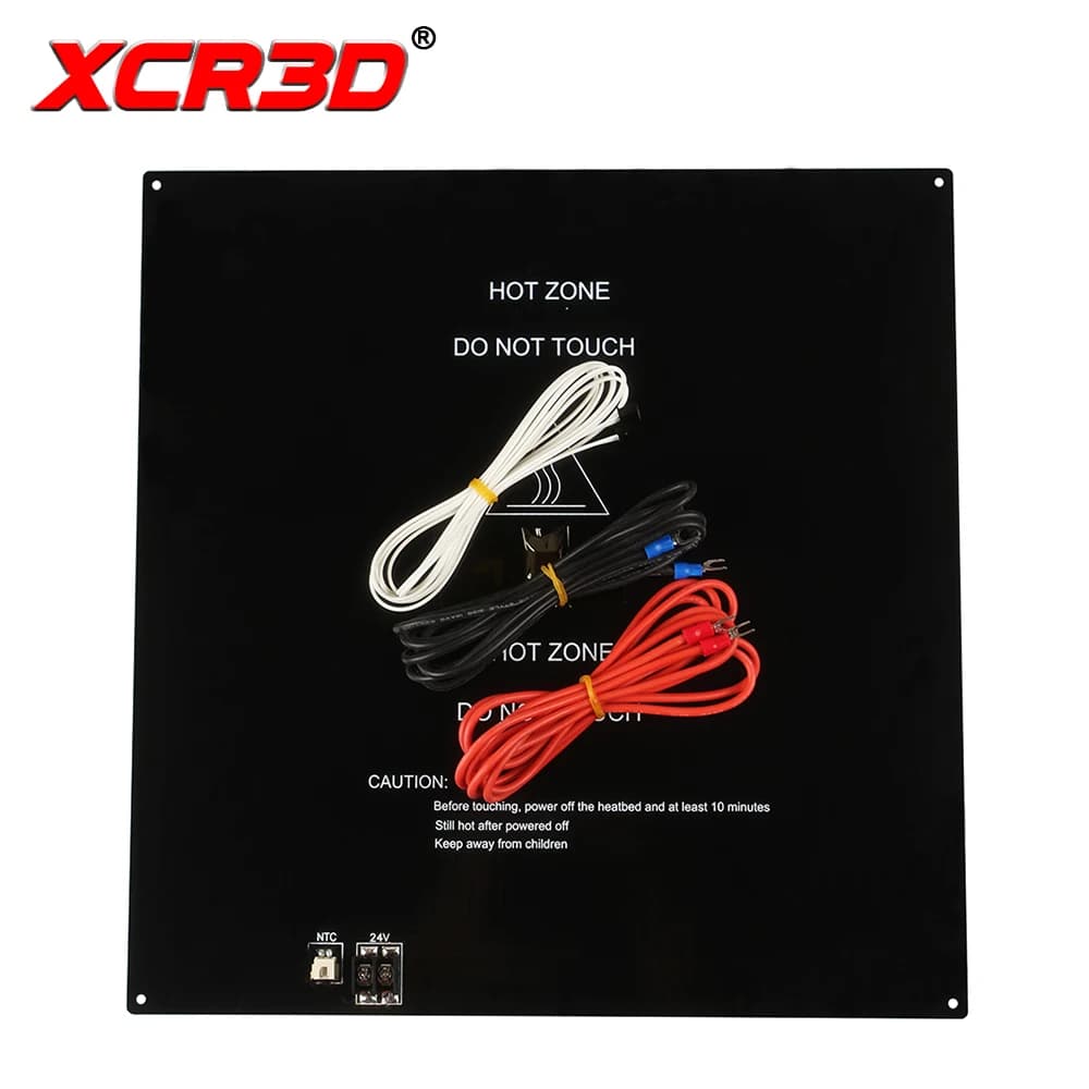 XCR parti della stampante 3D piattaforma di stampa a letto riscaldato 24V nero MK3 piastra di riscaldamento del substrato in alluminio Hotbed con cavo 410x410mm