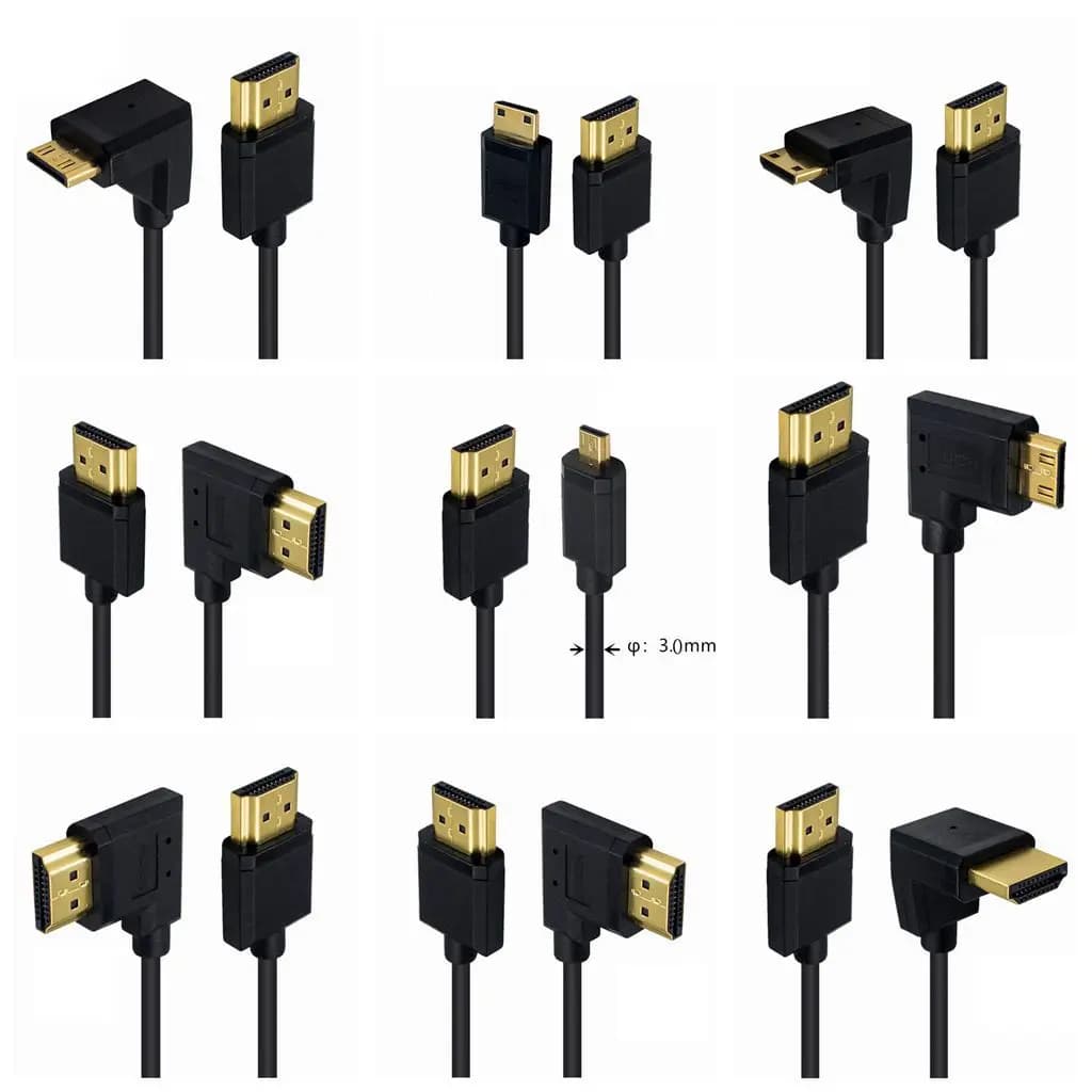 15CM OD 3.0mm Super Soft Micro HDMI compatibile e Mini HDTV 2.0V maschio sottile cavo corto 2k 4k Hd @ 60hz portatile leggero