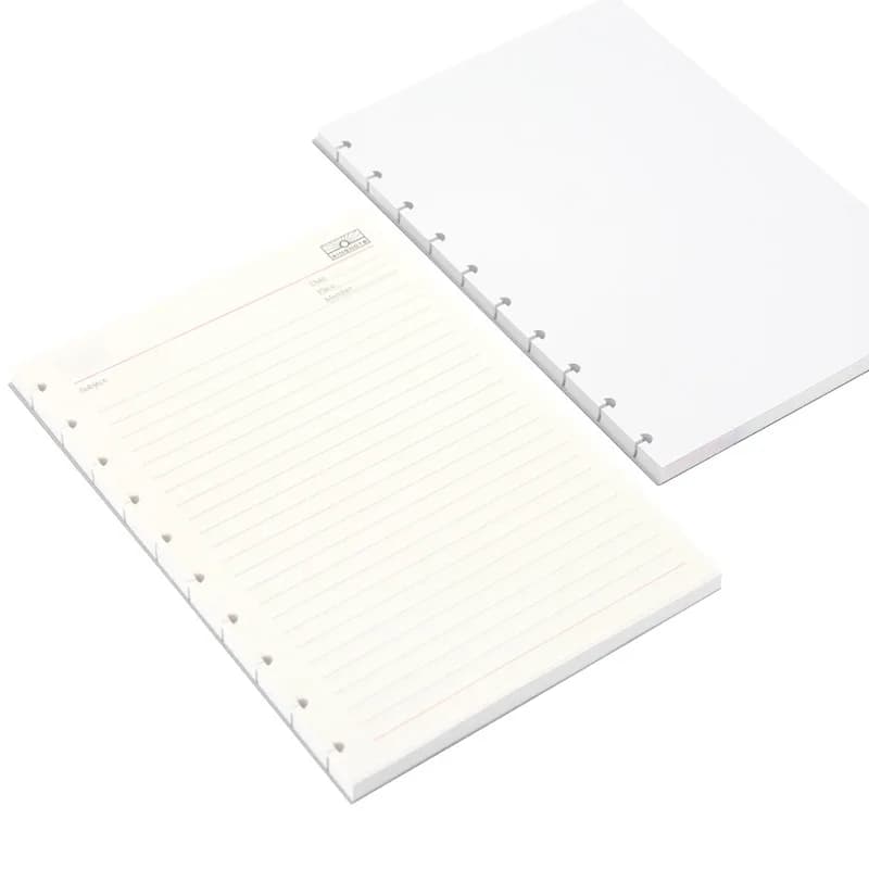 B5 ricarica pagina interna foro per funghi Notebook griglia orizzontale correzione errori pianificatore vuoto ricarica diario Notebook rilegatura disco