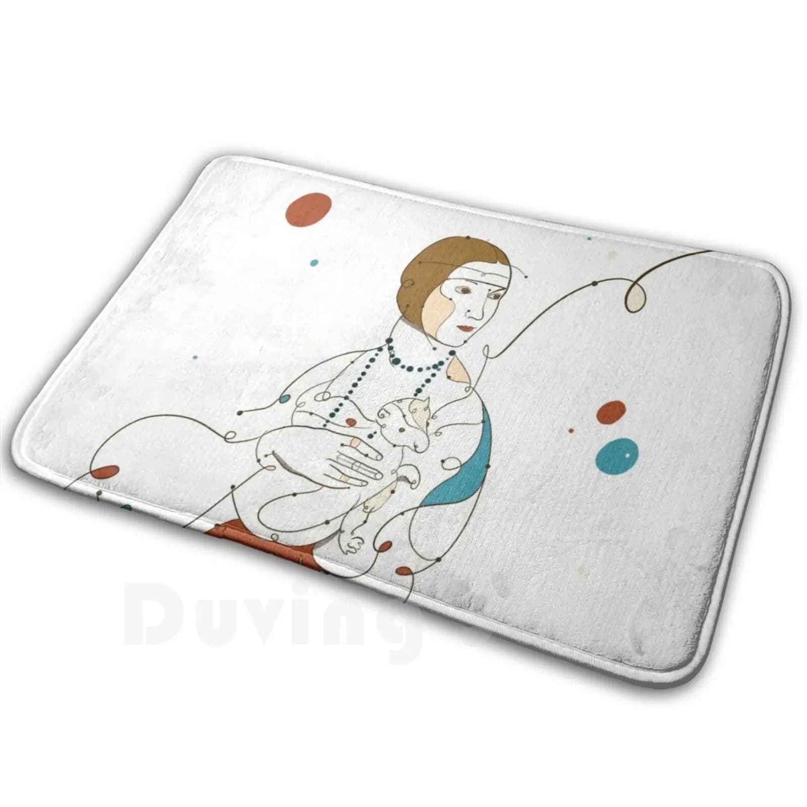 Lady With Ermine Tappeto Tappetino Tappeto Cuscino Soft Lady With Ermine Lady With Ermine Famosa pittura Minimal Clean