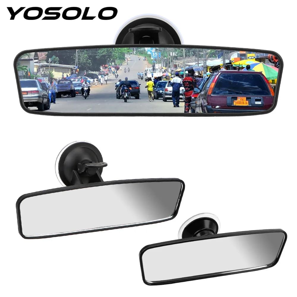 YOSOLO360 ° Ruota specchietto retrovisore interno Ventosa regolabile Specchietto retrovisore per auto Specchietto retrovisore grandangolare universale