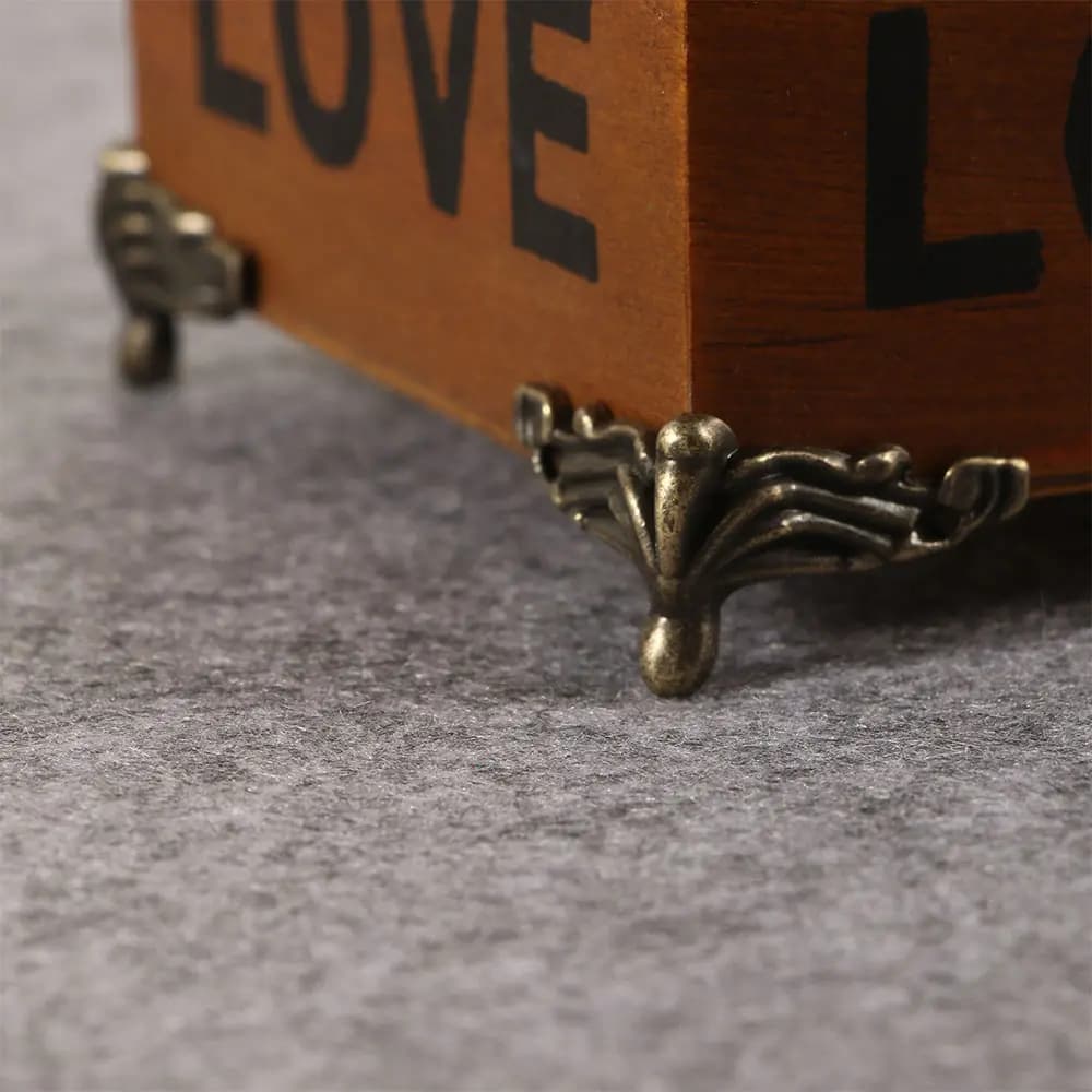 4 pz/lotto stile Vintage staffe angolari in metallo scatola di gioielli custodia in legno piedi gamba angolo protettore accessori per mobili