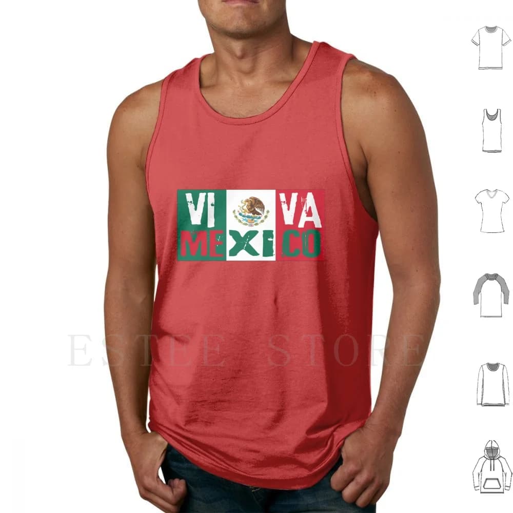 Viva Messico Canotte Canottiera senza maniche Messico Spagnolo Viva Messico Hot Peppers Tacos South Of The Border Muli Vita degli lavoratori
