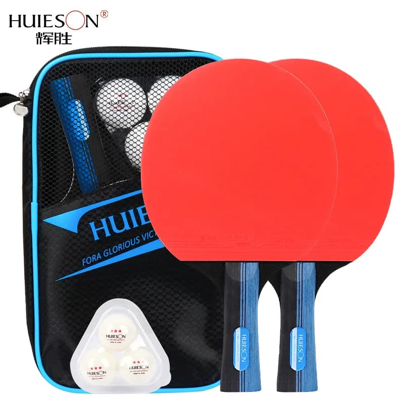 Huieson 2 pezzi racchetta da Ping Pong aggiornata S300 7 strati mazza da Ping Pong in legno puro con 3 palline per allenamento per principianti