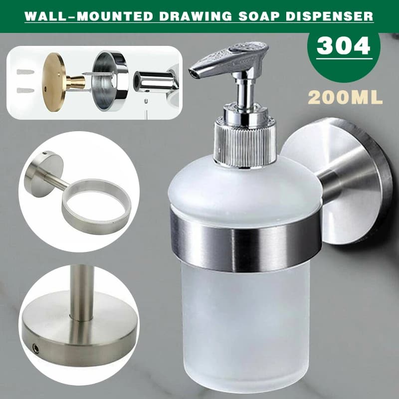 Dispenser di sapone a parete con Dispenser di sapone manuale a parete in acciaio inossidabile da 200ML
