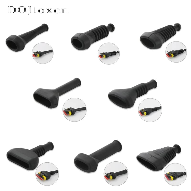 5 Pieces Waterproof Connectors 2/3/4/5/6 Pin in Rubber for Amp Tyco Connectors Series