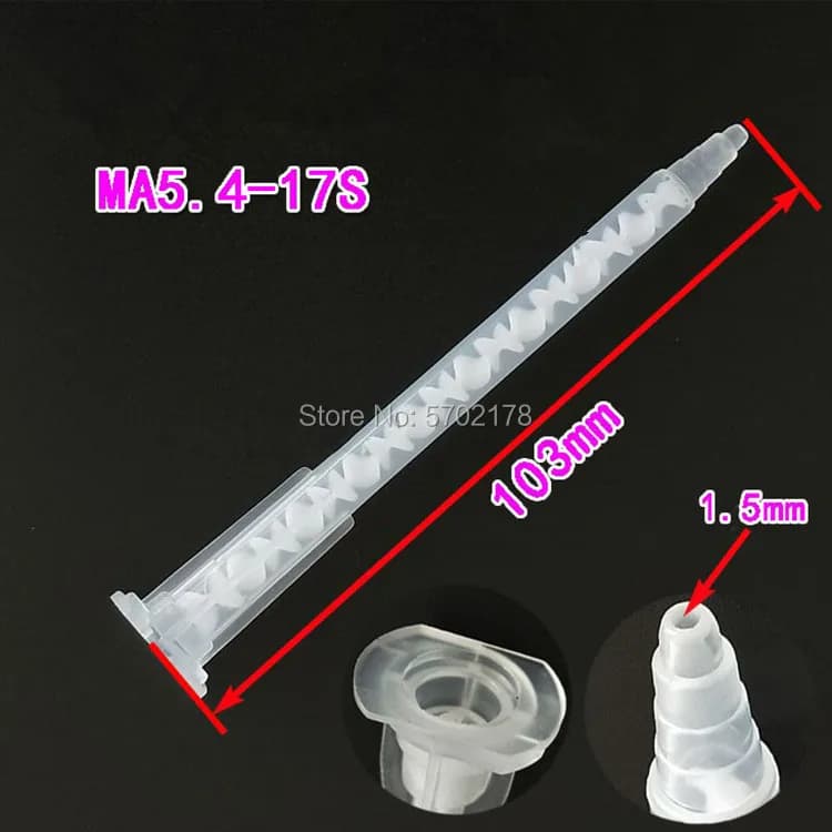 50Pcs/set Epoxy Resin Polypropylene Mixing Tube Nozzle Tool Dispenser Static Mixer Nozzles AB Glue Mixing Head MA5.4-17S