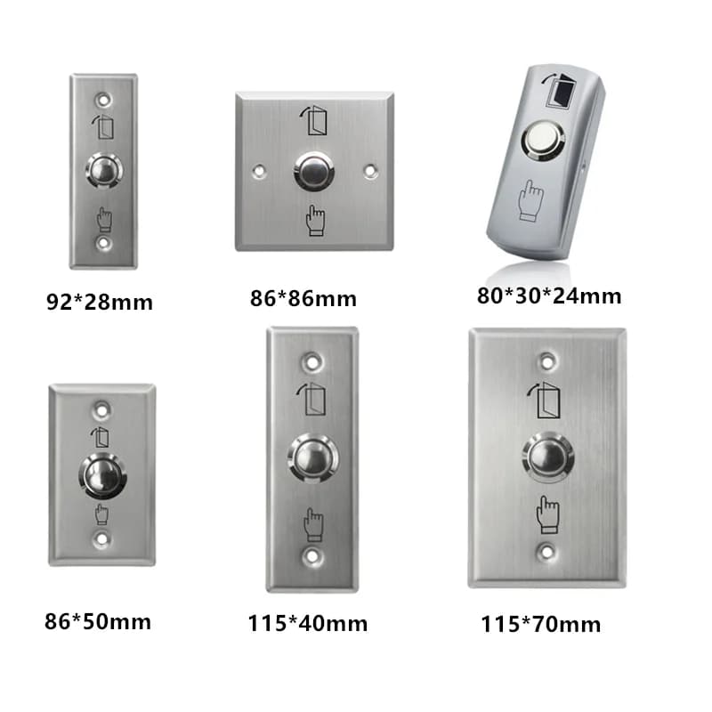 Pulsante di uscita in acciaio inossidabile Interruttore a pressione normalmente aperto Rilascio apri sensore porta per controllo accessi serratura magnetica Sicurezza domestica