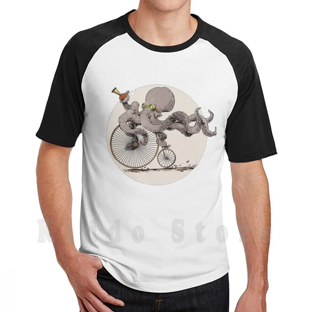 Maglietta da ciclismo Octopus da uomo in cotone S-6XL per amanti del ciclismo e delle biciclette