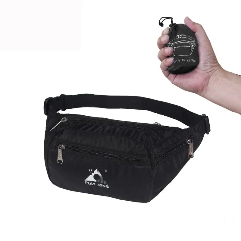 PLAYKING-Waterproof Foldable Rain Bag for Men and Women, Sports Running Bag, Waist Bag, Jogging Belt, Fitness Accessories in Gym