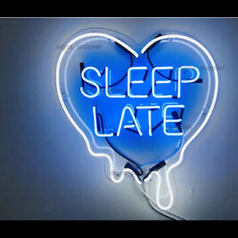 Insegna al neon per dormire tardi Insegna al neon Regali in acrilico luce Finestra della birra Pubblicità Camera Hange Decora Display Impatto Attira la luce